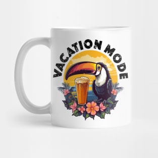Toucan with Beer - Vacation Mode (Black Lettering) Mug